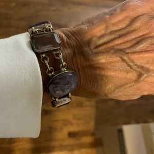 Amethyst and silver bracelet